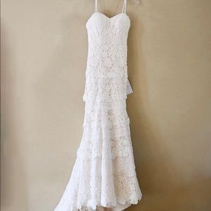 Martina Liana Venice Lace Ivory/Blush Wedding Gown